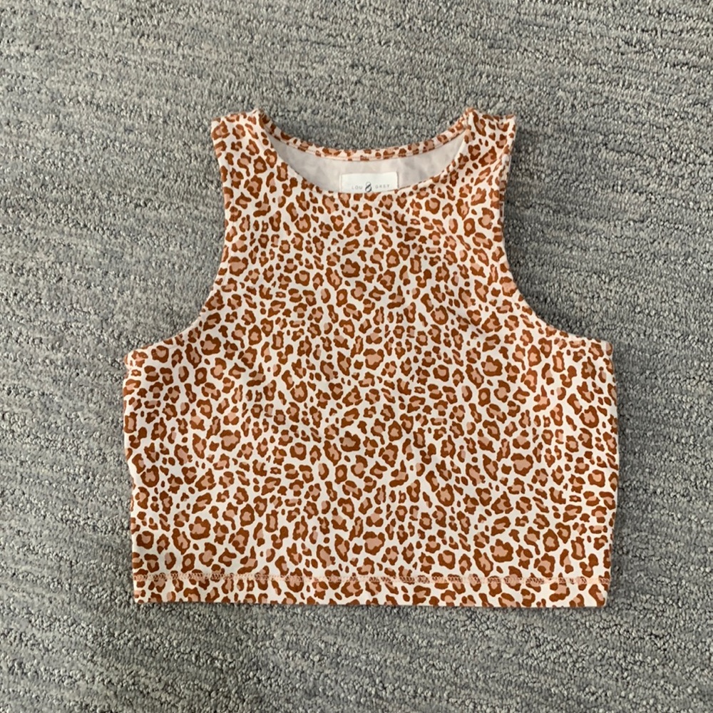Leopard print crop tank